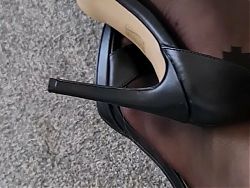 Black heels feet crossdresser