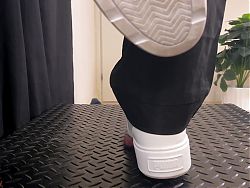 Shuffle Girl Cock Crush in White Platform Sneakers - Shoejob, Trampling, Sneakers, White Puma
